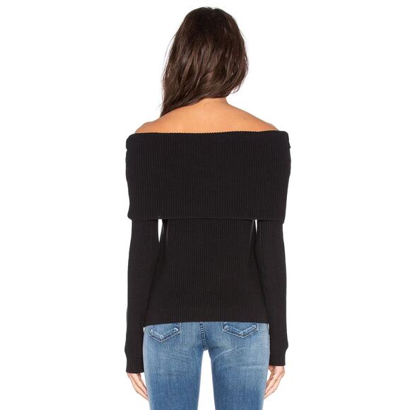 Lovers + Friends Revolve Vylette Sweater Large Black Off The Shoulder Knit - Picture 2 of 11